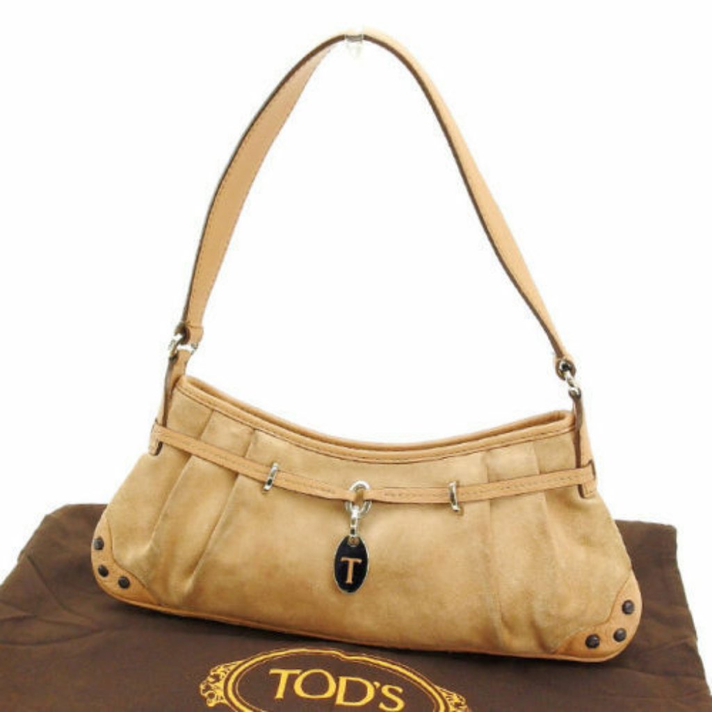 Tod's Shoulder Bag Beige Woman Authentic Used B726